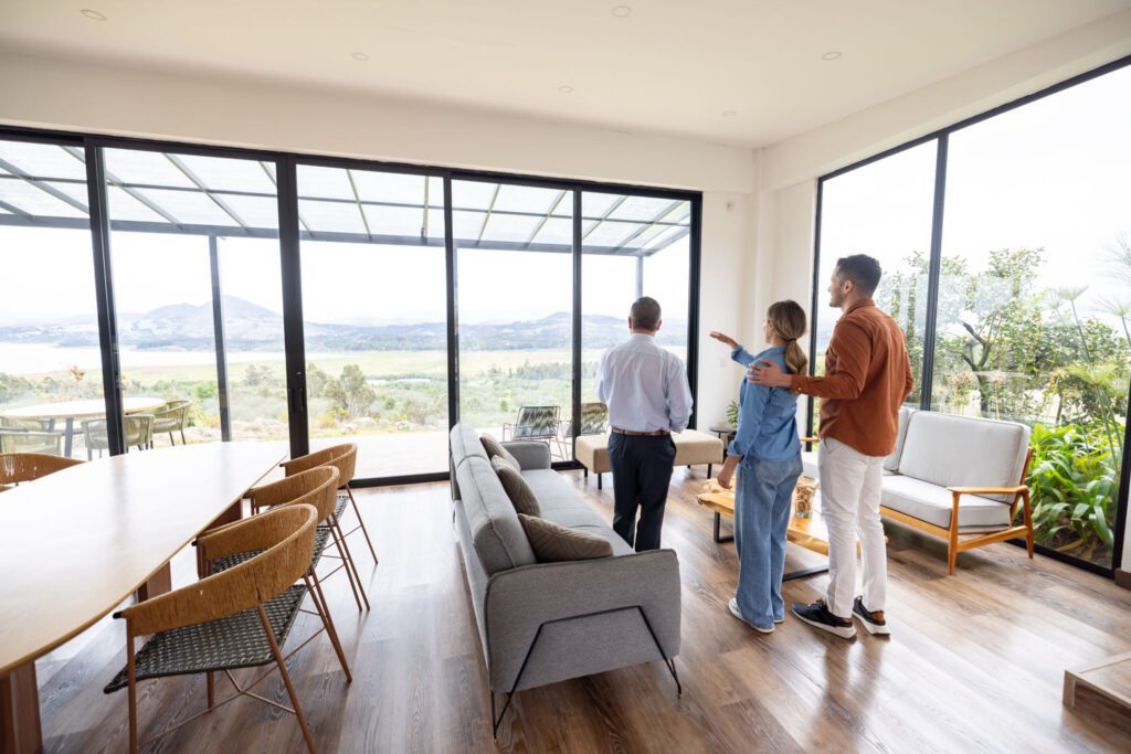 People viewing a modern living room