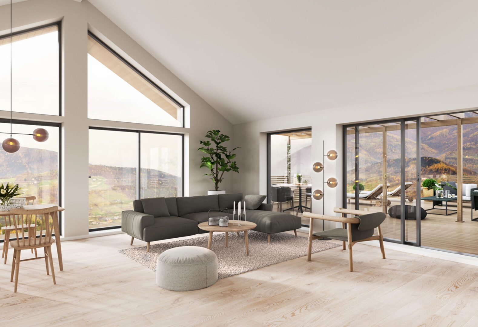 Cozy interior with stylish furniture